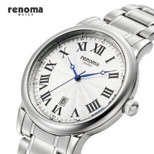 레노마 RE-5510MWW 캘린더 메탈 남성 손목시계 화이트